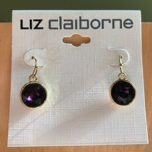 New Liz Claiborne purple stone drop earrings!